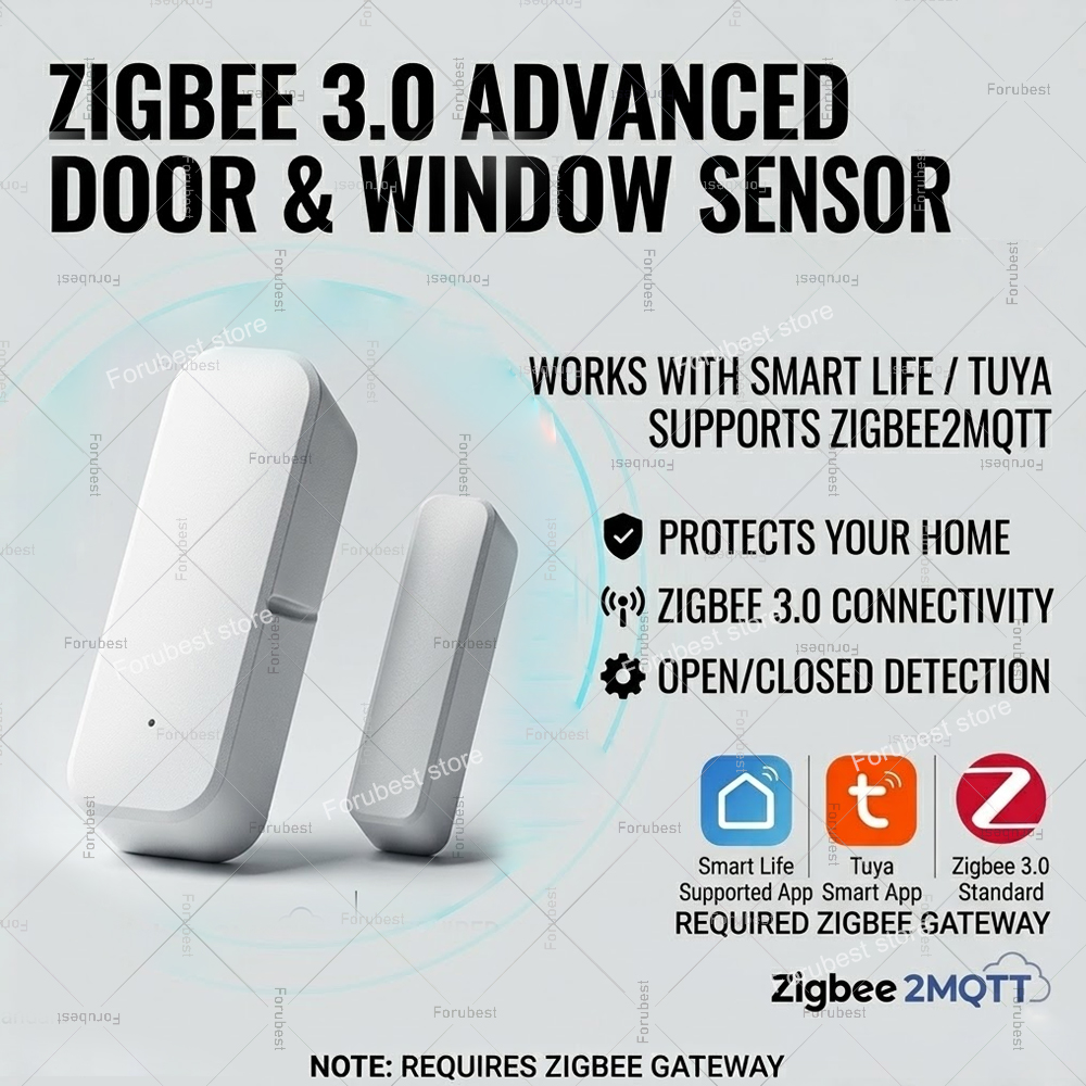 Home Security With Ai - Sensor de Porta/Janela Tuya Zigbee, Alarme