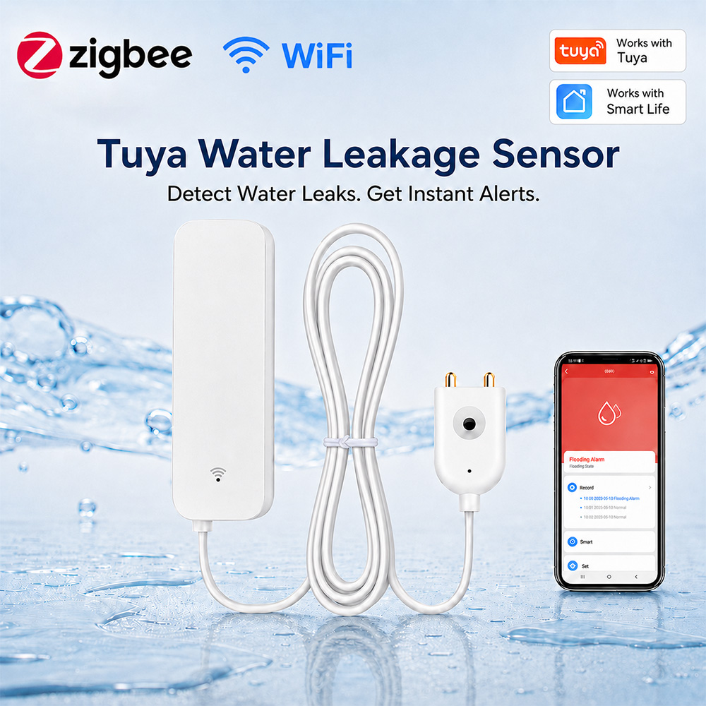 Home Security With Ai - Sensor de Vazamento de Água ZigBee