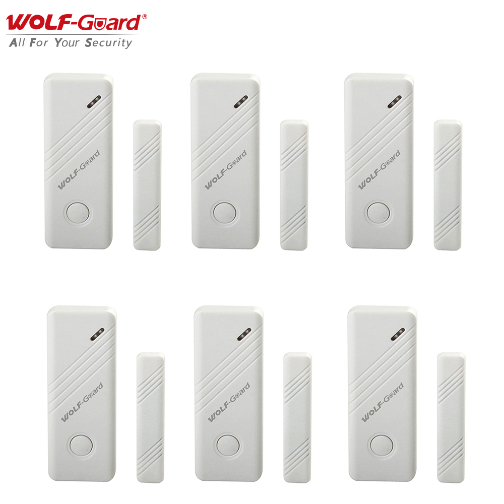 Home Security Systems Wireless - 6 x wolf-guard sensor magnético de