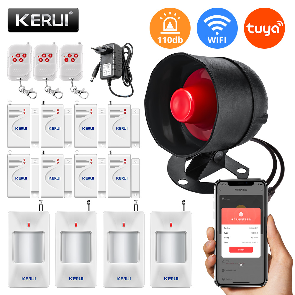 Sim Gsm Alarm - KERUI-Sistema de Alarme de Segurança Doméstica,