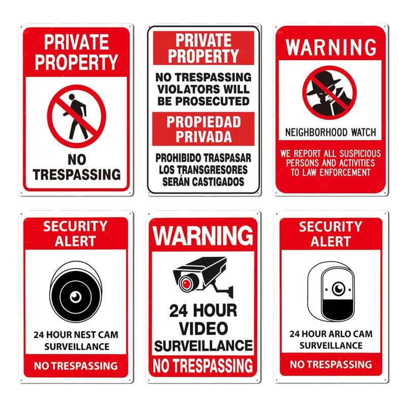 Placa de Metal de Aviso de Seg - Home Yard Security avaliação e preço