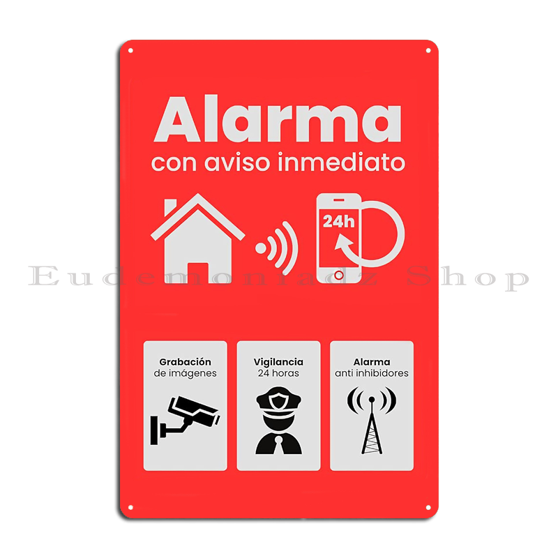 Placa de Metal Retrô com Siste - Home Security Alarm avaliação e preço