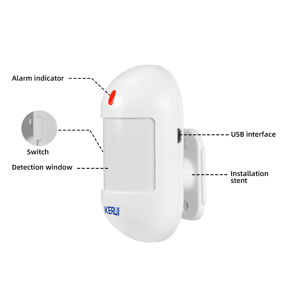 Kerui sensor de movimento pir  - Sim Gsm Alarm avaliação e preço