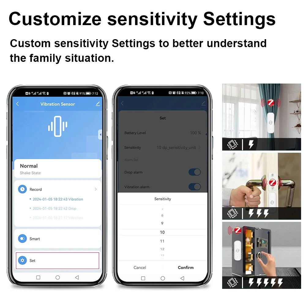Inteligente zigbee sensor de v - Home Security Alarm avaliação e preço