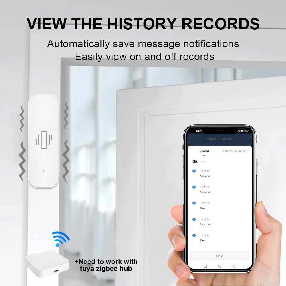 Inteligente zigbee sensor de v - Home Security Alarm avaliação e preço