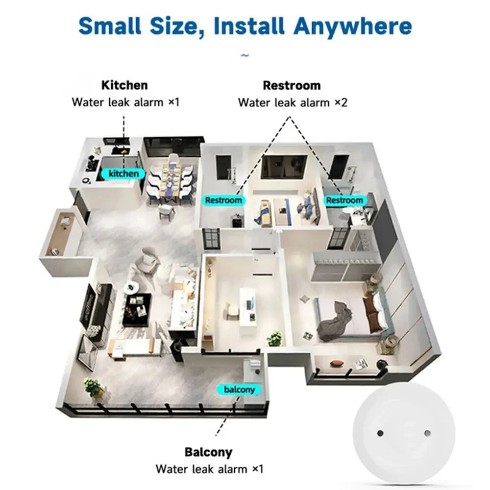 Sensor de Vazamento de Água Zi - Home Security With Ai avaliação e preço