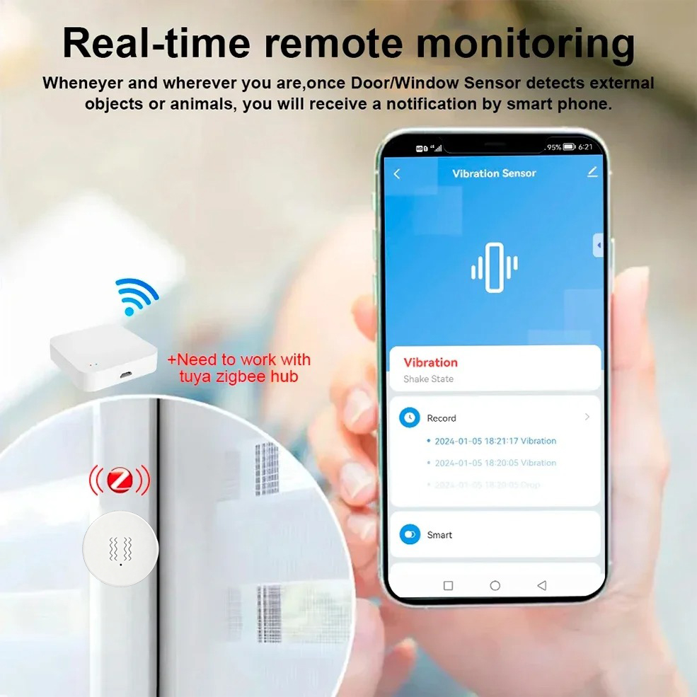Sensor de Vibração Inteligente - Home Security Alarm avaliação e preço