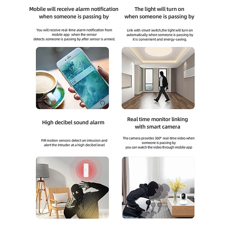 Tuya-Zigbee Sensor de Moviment - Home Security With Ai avaliação e preço