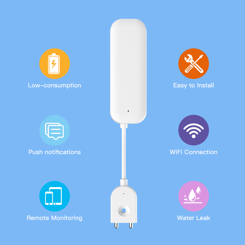 Tuya wifi zigbee sensor de águ - Home Security With Ai avaliação e preço