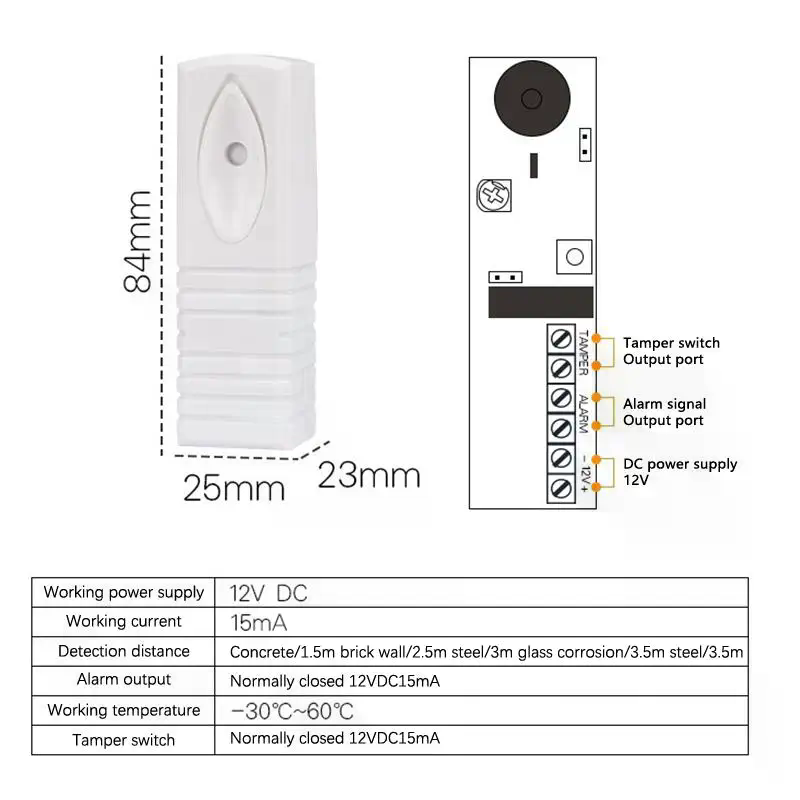 Sensor de alarme de vibração f - Home Security Alarm avaliação e preço